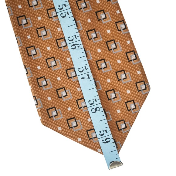 JOS.A. BANK Executive Collection Silk Designer Necktie  Brown Geometric Handmade - Picture 5 of 7